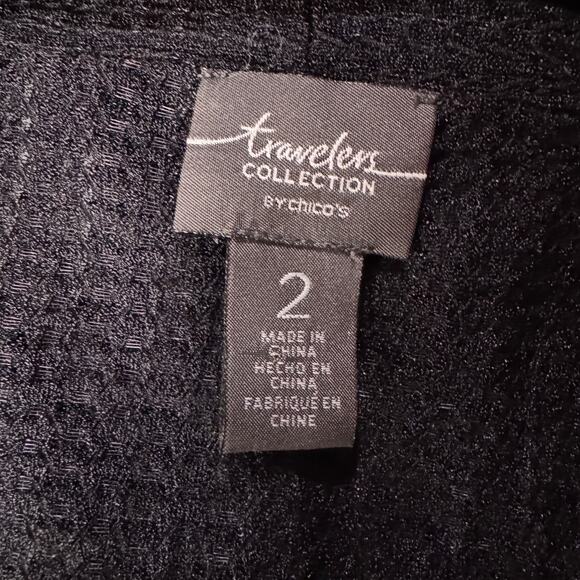 Travelers by Chico’s SZ 2 (Large) Cardigan Draped Open-Front Stretch 3/4 Sleeve - Picture 7 of 9